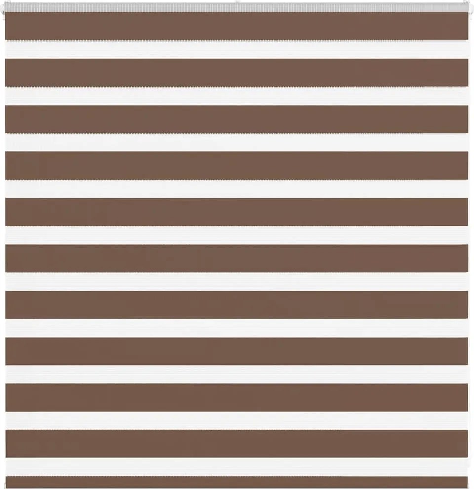vidaXL Jaluzea tip zebra maro lățime țesătură 140,9 cm poliester