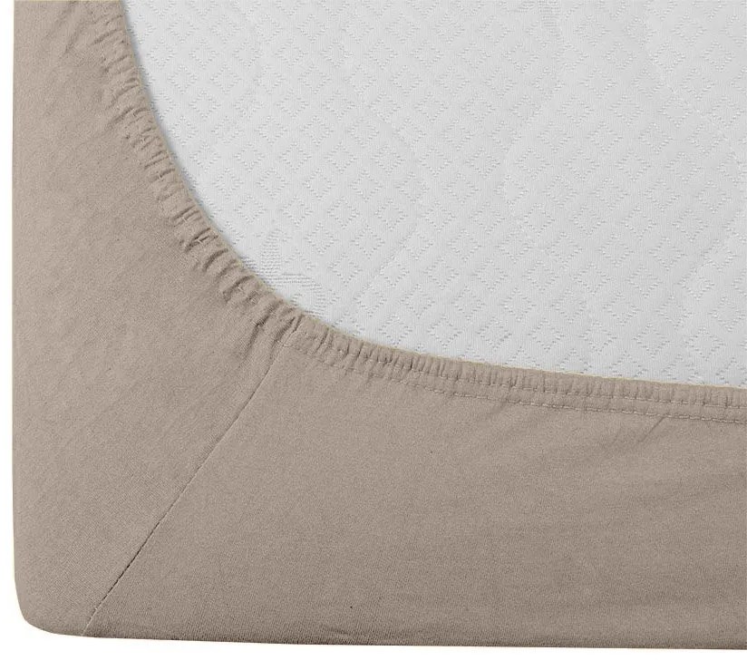 Cearsaf jersey de culoare nisipie 90 x 200 cm