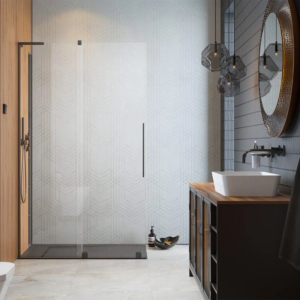 Paravan de dus tip Walk-in Radaway Furo SL GunMetal periat-transparent 110 cm sticla securizata 8 mm stanga