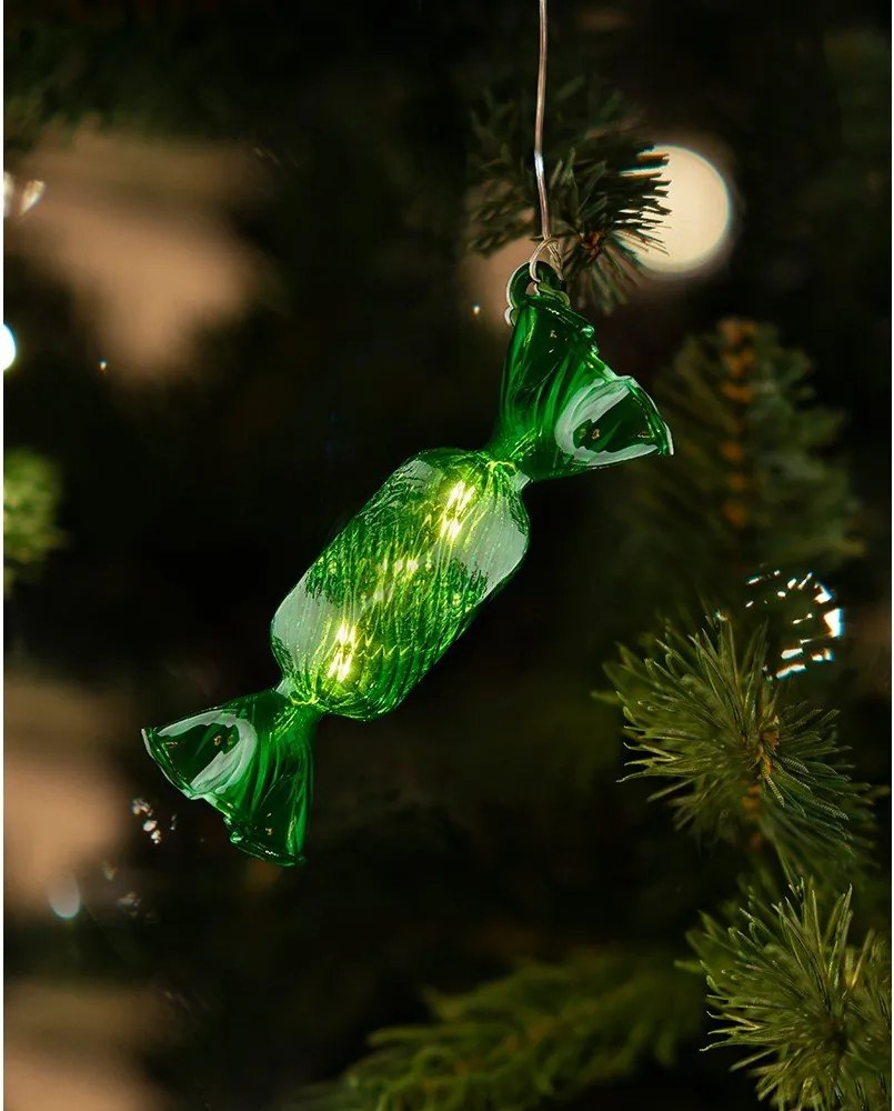 Decorațiune luminoasă de Crăciun verde suspendată ø 1,5 cm Hannah – Sirius