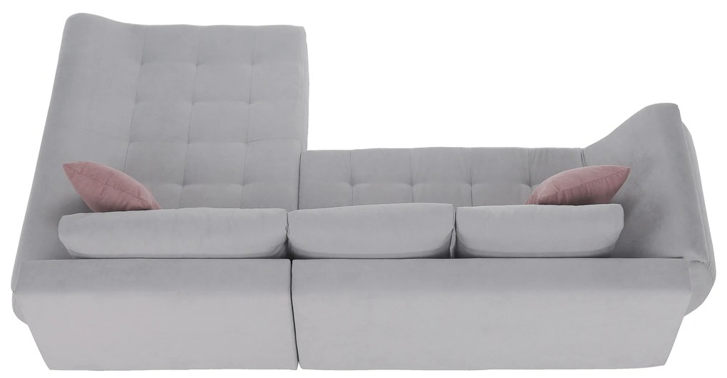 Set canapea, gri deschis / roz pudră, material textil, dreapta, BRATO