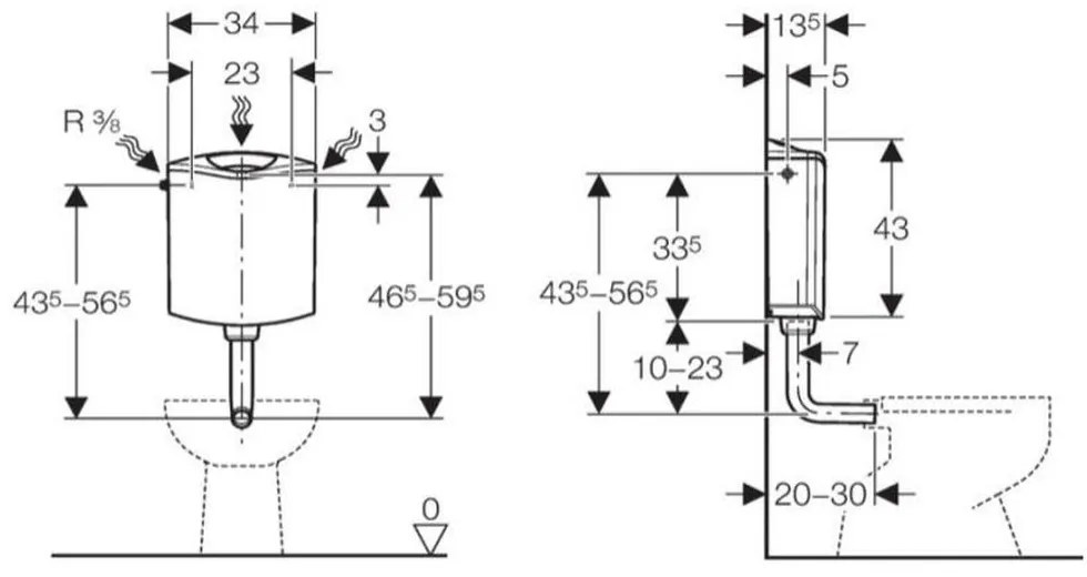 Rezervor wc cu doua volume de apa Geberit, AP116