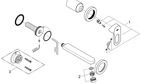 GROHE 20289000 - Baterie pentru lavoar cu două orificii BAULOOP 110 mm, crom lucios