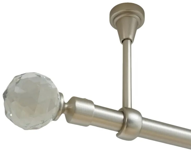 Galerie simpla prindere tavan fara inele kula crystal 19 mm crom mat (Alege marime: 120 cm)