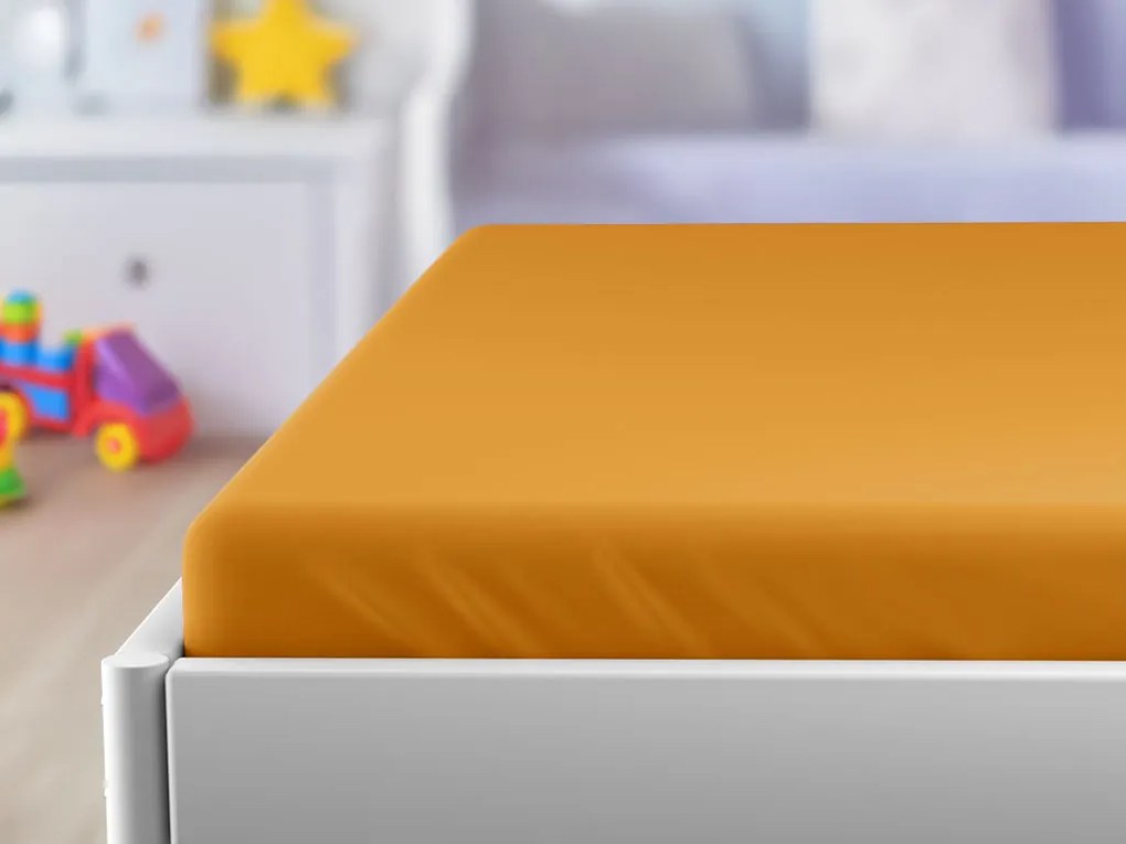 Cearsaf Jersey pentru patut copii caisa 60x120 cm