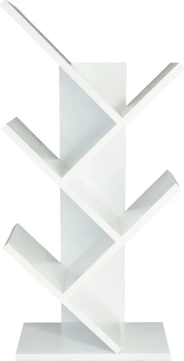 Biblioteca pentru masa cu 5 rafturi ZIGZAG, alb
