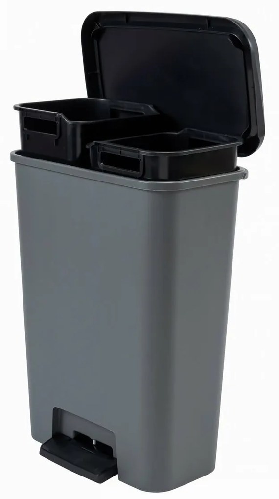 Coș de gunoi Curver Compatta, 23 + 23 l, 23 + 23 l