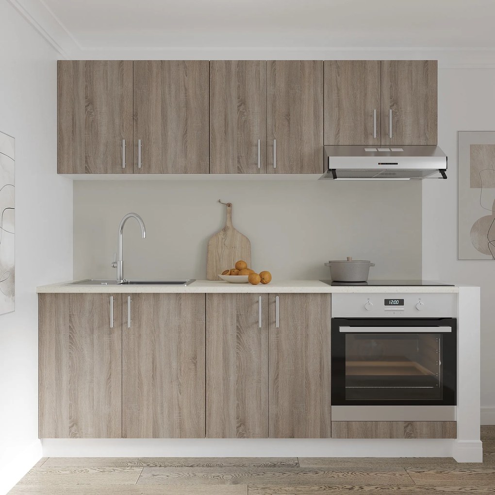 Corp Cuptor Karo, Stejar Sonoma Inchis/Alb, 60 x 50 x 80 cm