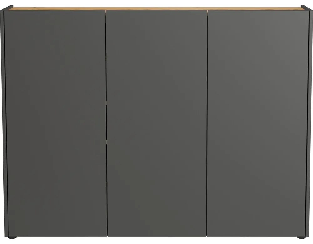 Dulap gri antracit cu aspect de lemn de stejar 138x105x25 cm Libbiano – Germania