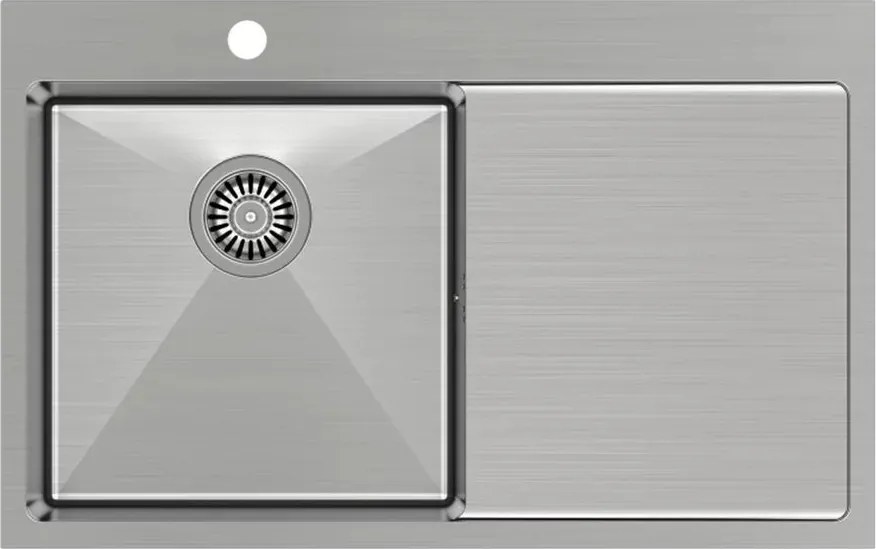 Chiuveta inox incastrata Quadron Unique Russel 111 inox periat 78x48 cm stanga