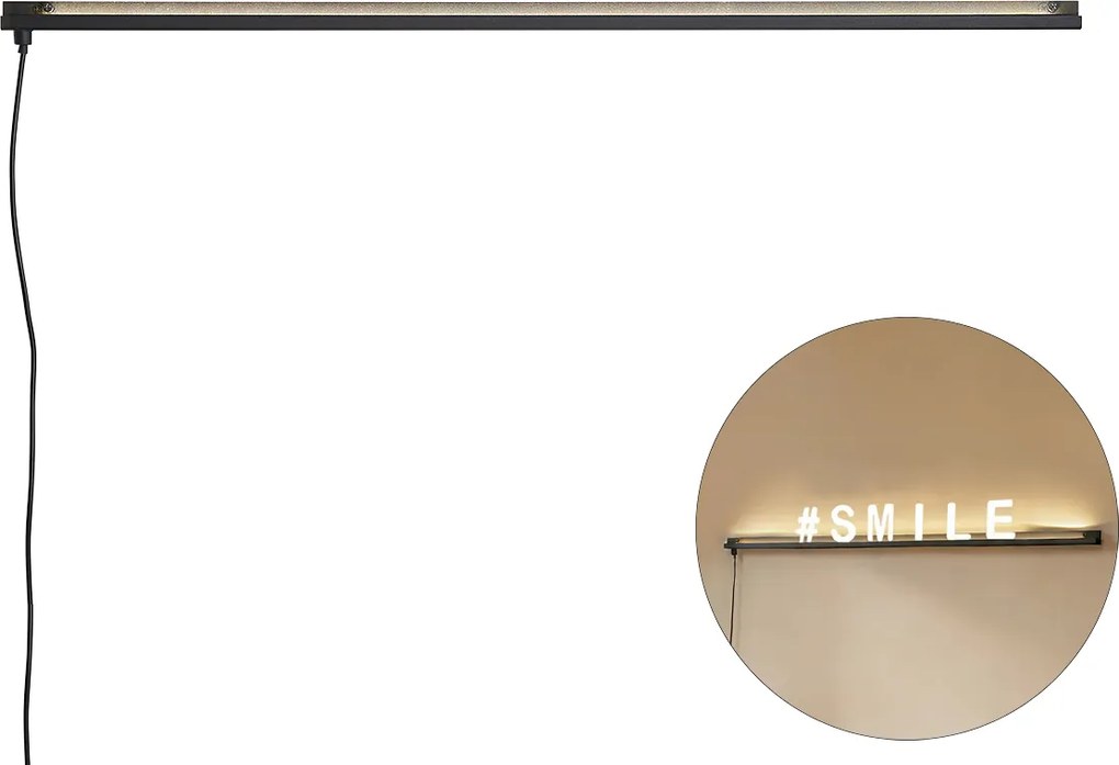 Lampă de perete modernă neagră cu LED inclus - Letterbox