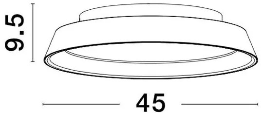 Plafoniera LED dimabila design modern Vela negru 45cm