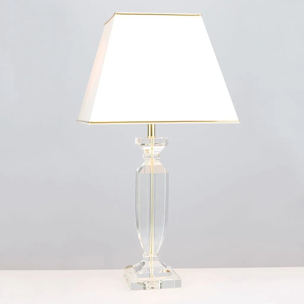 Veioza design decorativ cu cristal K9 POKAL crem/auriu