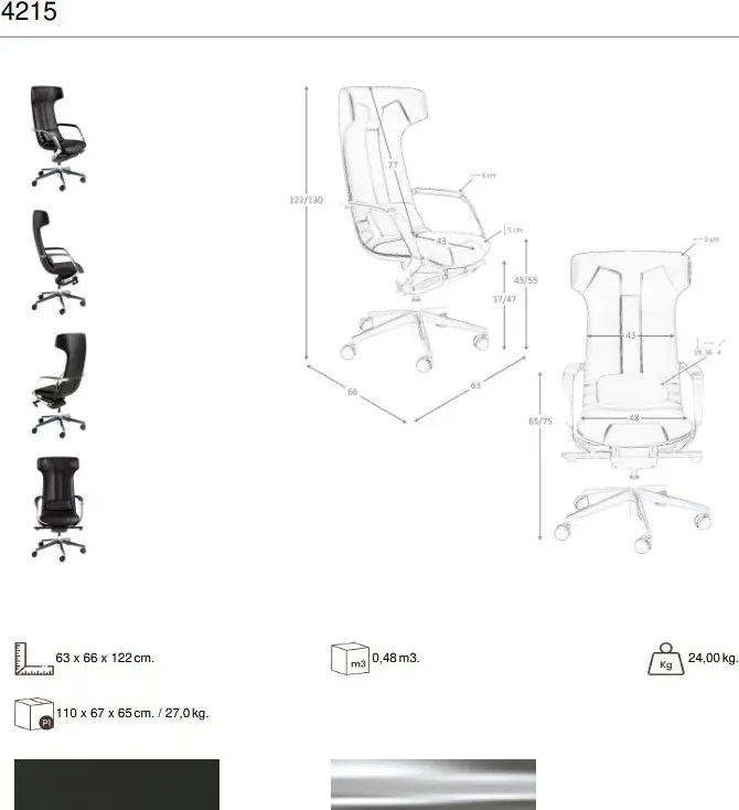 Scaun de birou modern piele sintetica Black