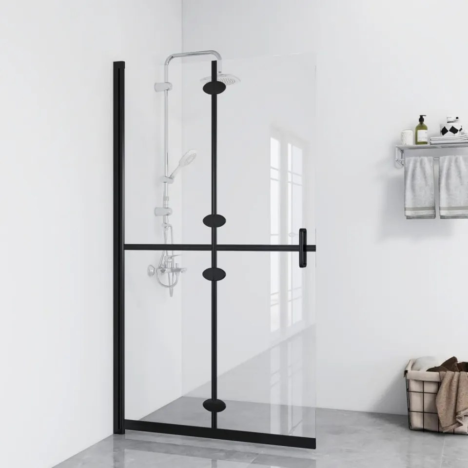 Perete de duș walk-in pliabil 80x190 cm sticlă ESG transparentă