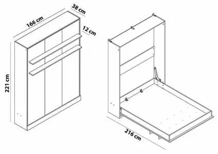 Pat rabatabil dublu fara somiera Primer Queen Bed (150 X200) - ALB MAT