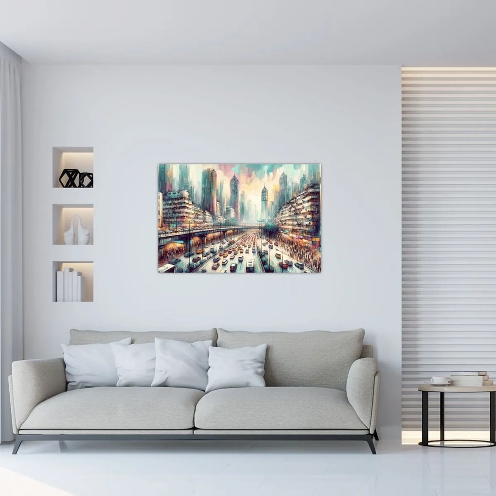 Tablou - Viața din marele oraș (90x60 cm)