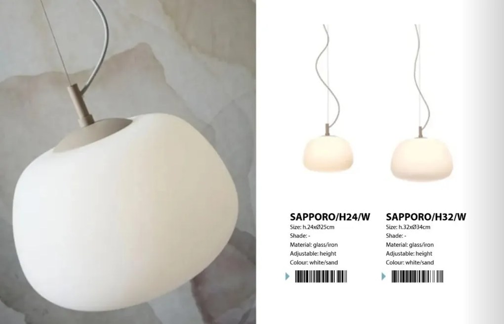 Pendul design decorativ Sapporo L sand/alb