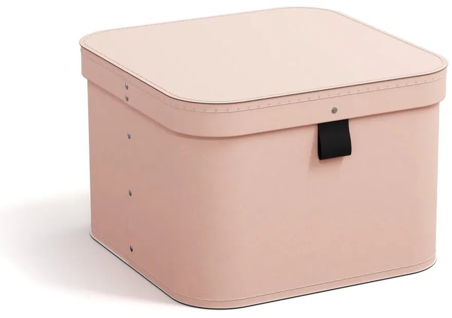 Cutii de depozitare roz 2 buc. din carton cu capac 28,5x28,5x19,5 cm Ludvig Paper Laminate – Bigso