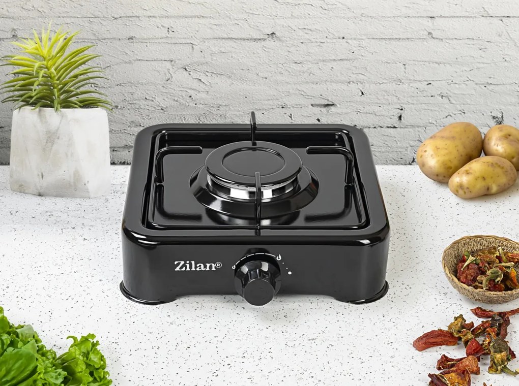 Aragaz 1 ochi ZILAN ZLN0018, Negru Alimentare GPL butelie,
