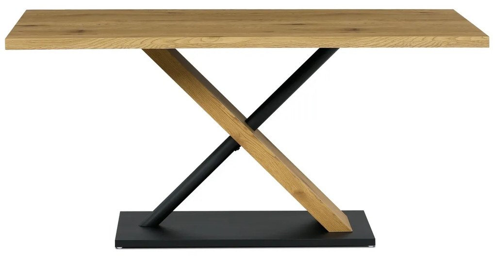 Masă de sufragerie X 160 x 90 cm, stejar