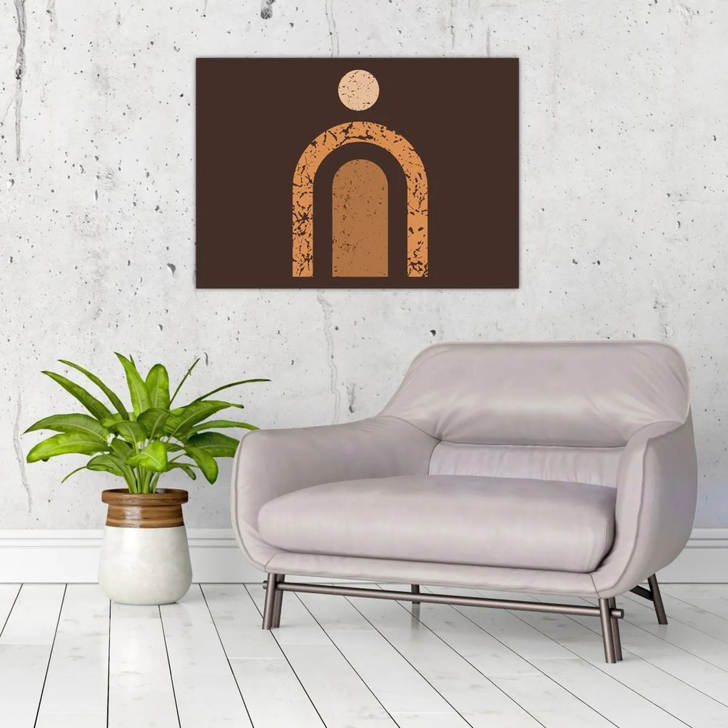 Tablou pe sticlă - Arce portocalii N⁰3 (70x50 cm)