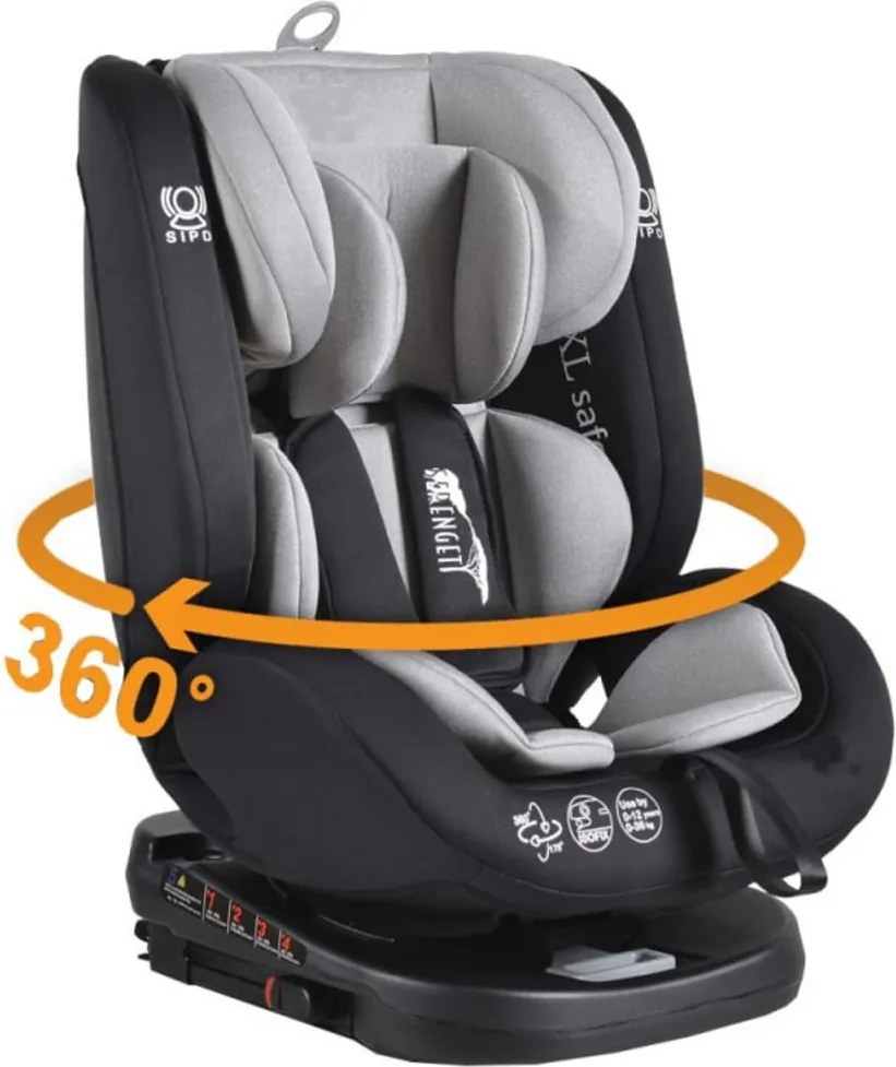 Scaun Auto cu Isofix NOVOKIDS™ Serengenti Deluxe, Rotire 360°, 0-36 kg, Tetiera reglabila pe inaltime, Omologare R-129 i-Size, Centura 5 puncte,