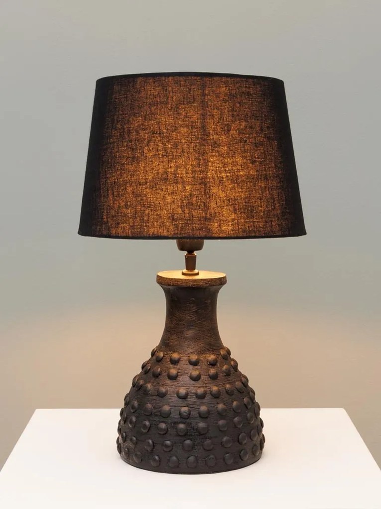 Lampa de masa, cu abajur din in, Circa