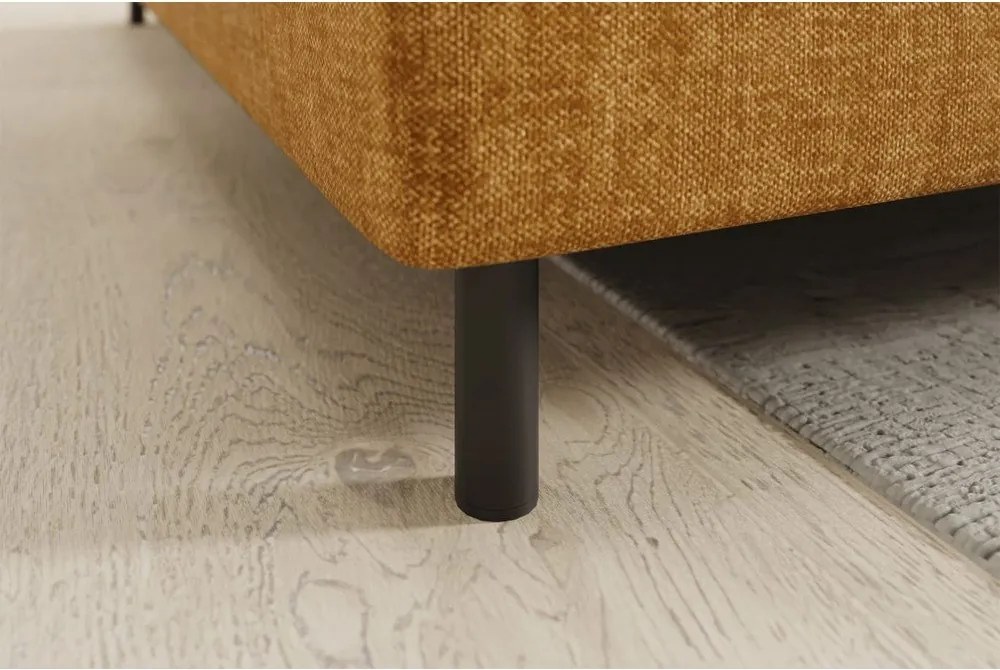 Colțar galben extensibil/cu spațiu de depozitare cu tapițerie din catifea (cu colț pe partea stângă/în formă de ”L”) Barea – ELTAP