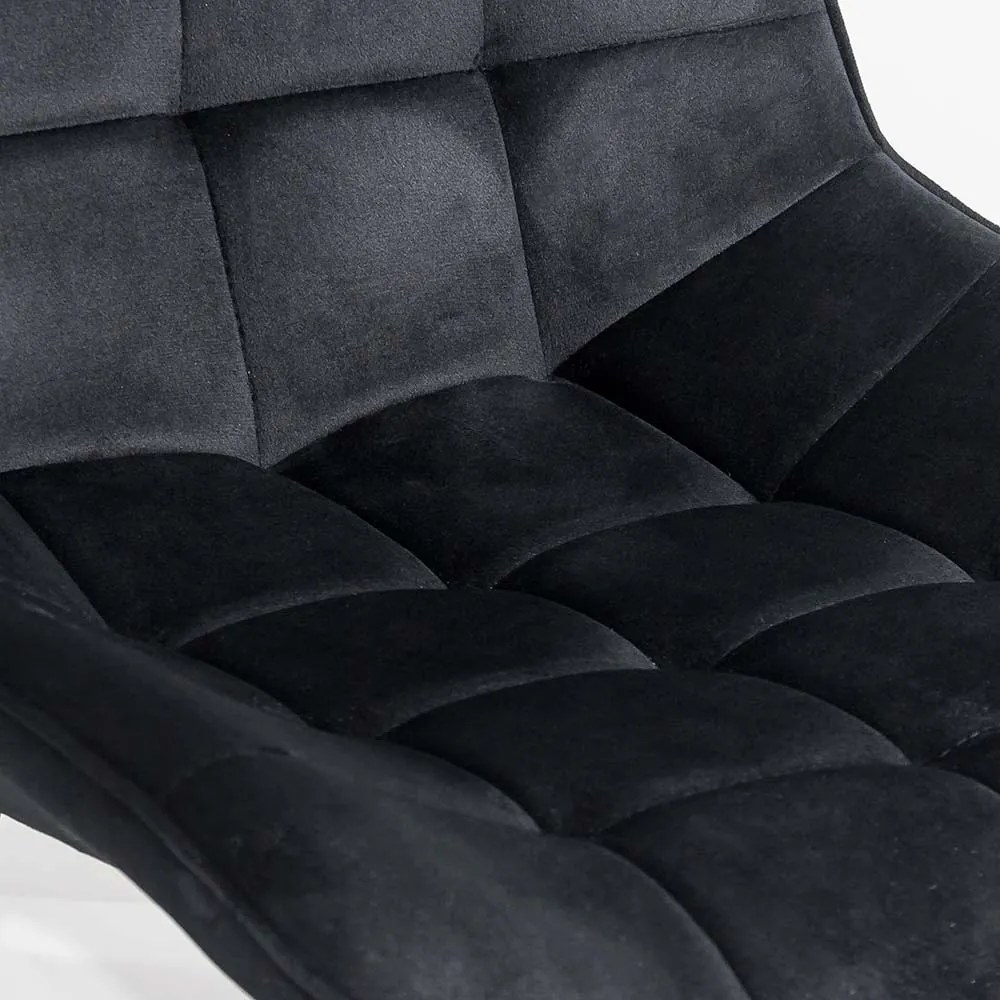 Scaun living cu tapițerie din catifea și structură metalică BUC 206 negru