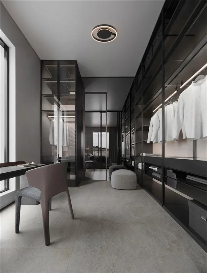 Lustra circulara aluminiu negru LED CCT SIENA 40cm