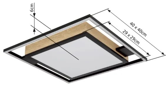 Plafonieră LED dimabilă Globo 67283-40 JORRY LED/40W/230V + telecomandă