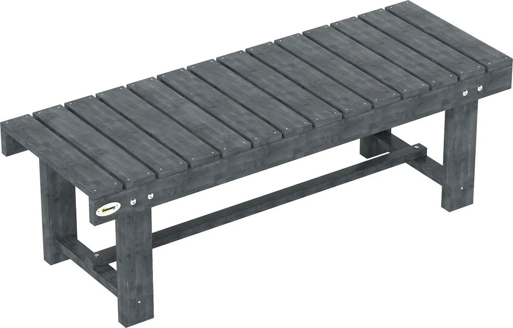 Outsunny Bancă de Grădină cu 2 Locuri, Bancă de Exterior cu Șipci din Lemn de Molid, Stil Country, Perfectă pentru Terasă, Patio sau Curte, Greutate maximă 250 kg, 110x38x35 cm, Gri | Aosom Romania