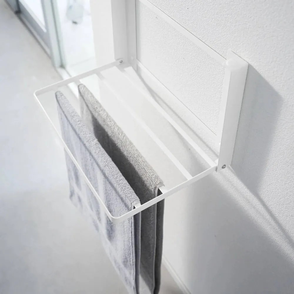 Raft pentru baie alb mat de montat pe perete din oțel Tower – YAMAZAKI