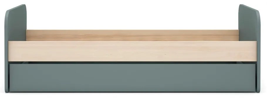 Pat pentru copii cu extensie verde/cu aspect de lemn de pin 90x200 cm Esteban – Marckeric