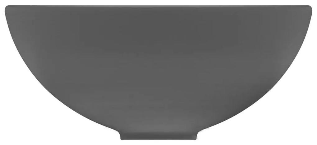 Chiuveta baie lux, gri inchis mat, 32,5x14 cm, ceramica, rotund matte dark grey