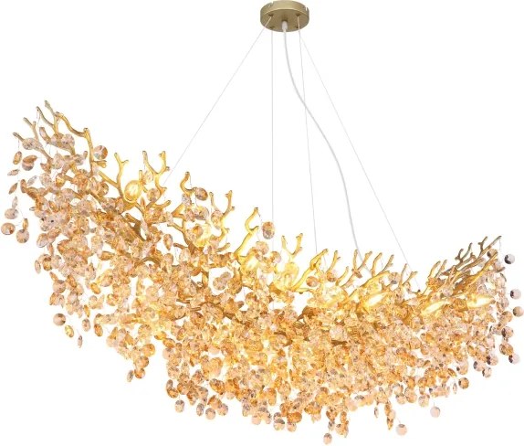 Globo 64138H4G - Candelabru suspendat pe cablu QUEENA 16xE14/40W/230V, finisaj auriu