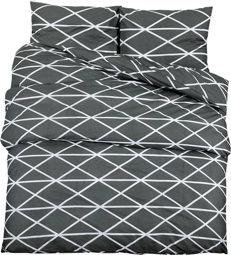 vidaXL Set cu husă de pilotă, gri, 260x240 cm, bumbac