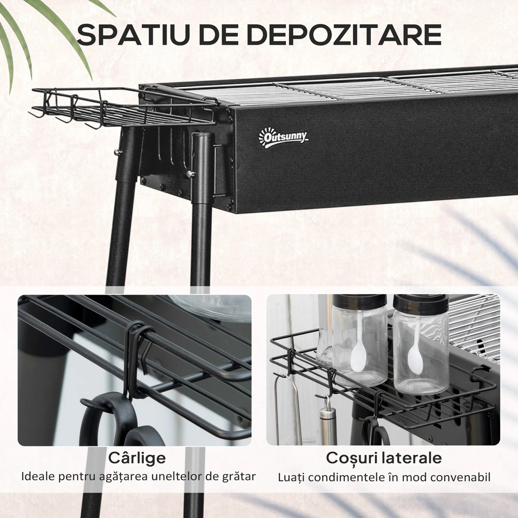 Outsunny Gratar Portabil Exterior Oțel Inoxidabil | Aosom Romania
