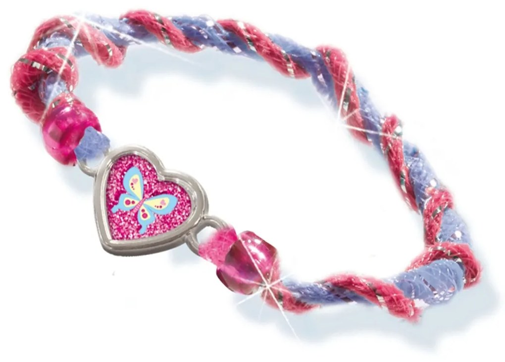 Set creativ pentru copii - Bratari cu margele, sclipici si accesorii decorative