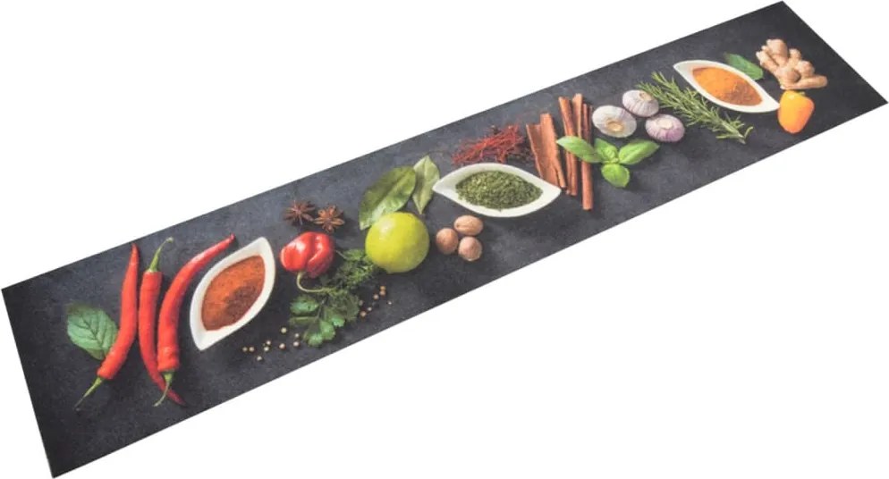 vidaXL Covor de bucătărie lavabil Spices, 60x300 cm, catifea