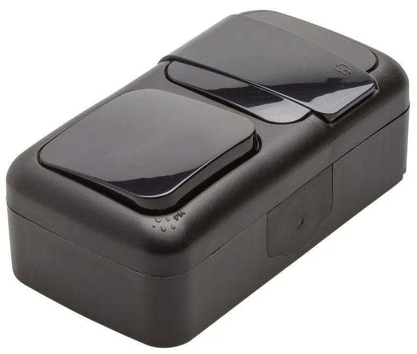 Intrerupator + Priza IP54 Palmiye Viko, PT, negru