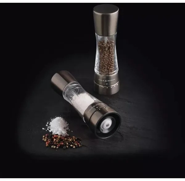 Cole&Mason DERWENT set 2 râșnițe sare și piper, 19 cm, antracit