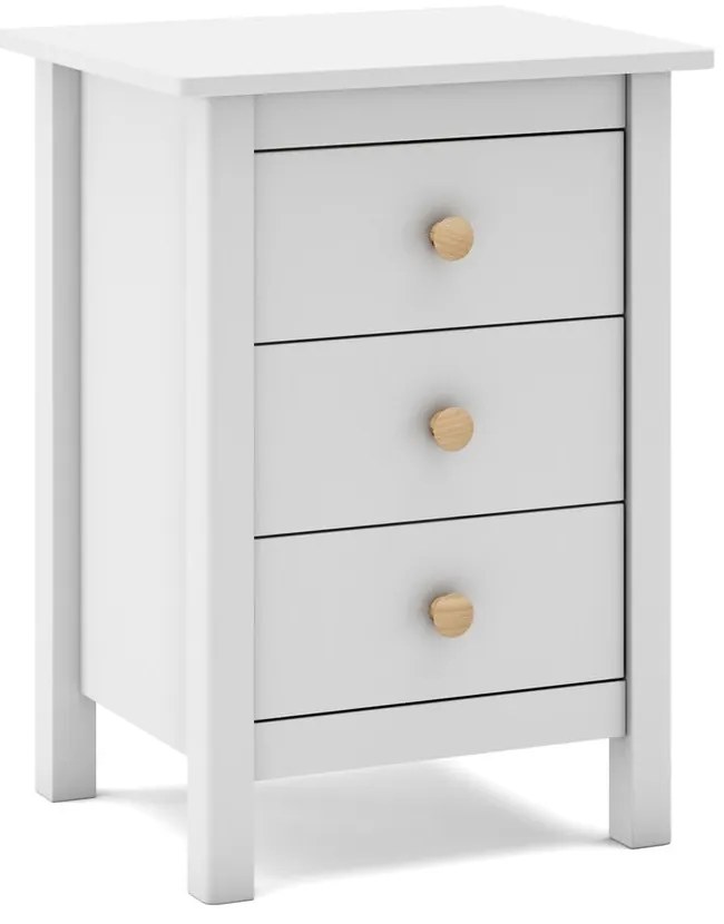 Noptieră de copii albă din lemn masiv de pin Max – Marckeric