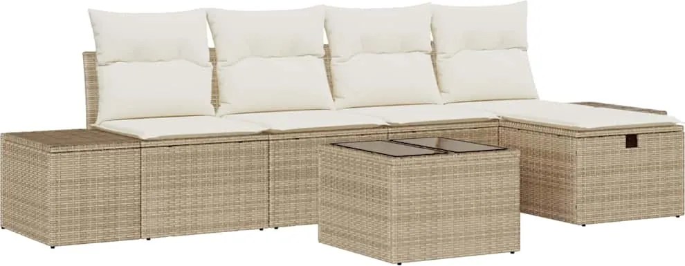 vidaXL Set de canapea cu pernă 6 pcs poliratan