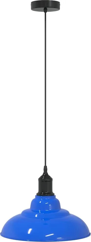 vidaXL Lampă suspendată reglabilă înălțime E27 albastru închis lucios