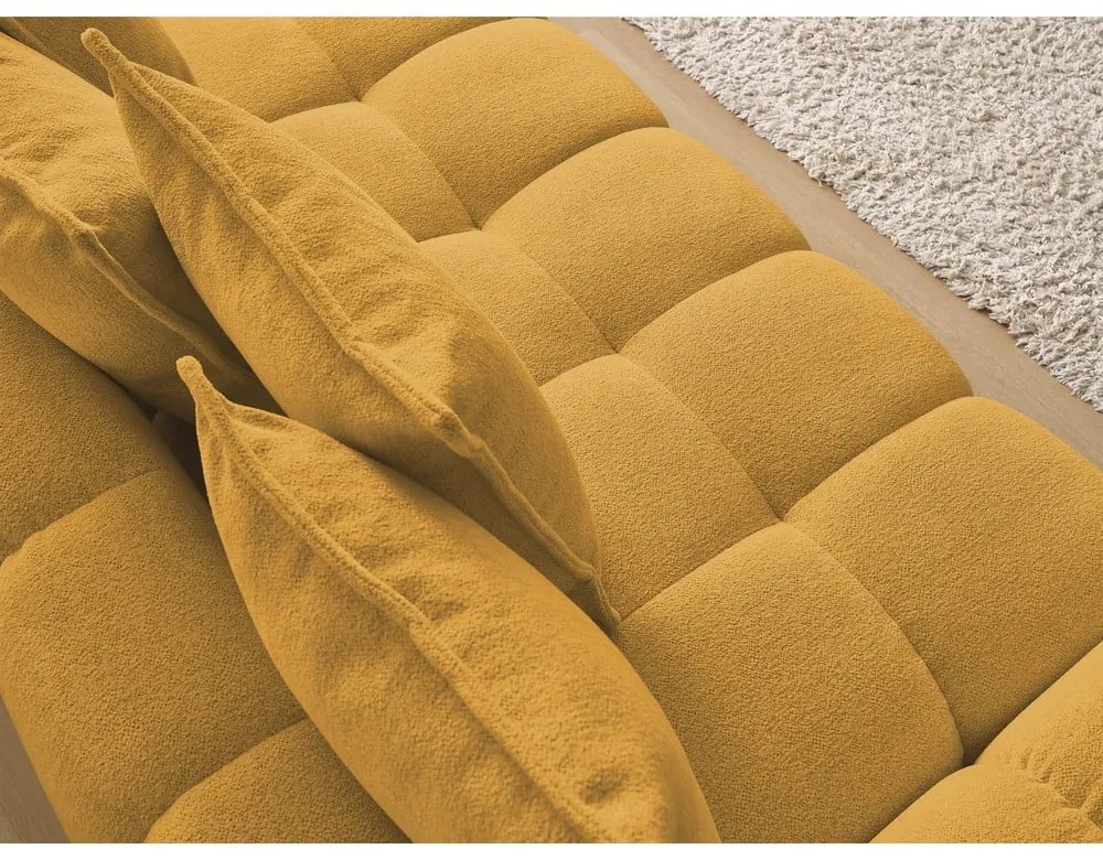 Canapea galben-muștar cu tapițerie din chenille 278 cm Everest – Bobochic Paris