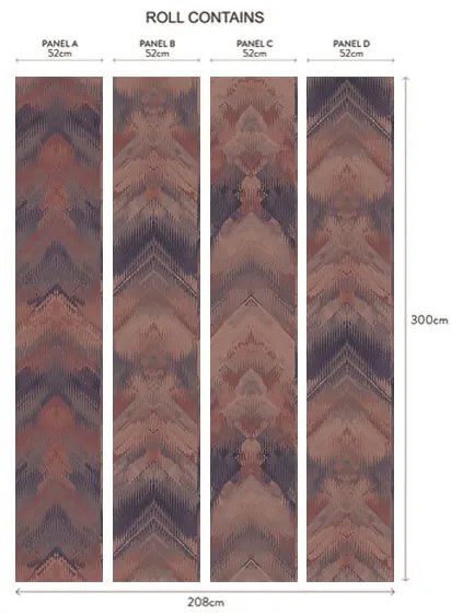 Tapet Reflections, Copper Luxury Geometric, 1838 Wallcoverings, 6.5mp / rola