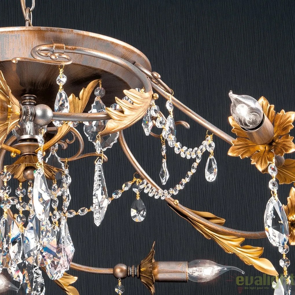 Lustra suspendata de LUX super eleganta Miramare 6-1600/7 OR silver-goldOR