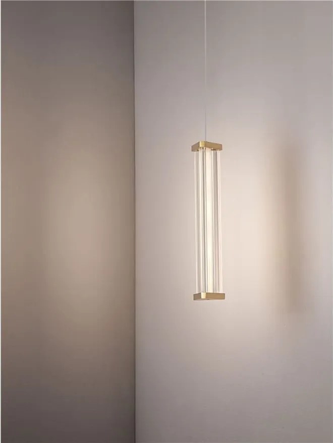 Pendul, Lustra suspendata LED 3000K PHEME auriu periat